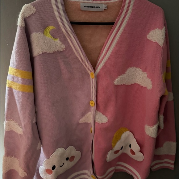 Pink and Purple Cloud Cardigan - Picture 2 of 3